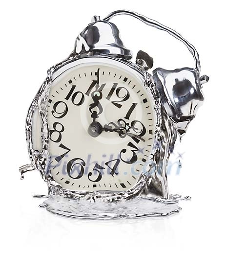 Isolated melting alarm clock Isolated melting alarm clock