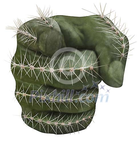 Isolated cactus hand pointing a finger Isolated cactus hand pointing a finger