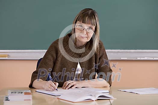 Female teacher looking at camera Female teacher looking at camera