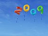 Balloons flying in the air forming year 2009