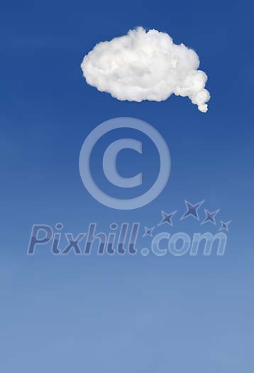 Speech bubble shaped cloud in blue sky Speech bubble shaped cloud in blue sky