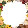 Rich food frame with clippingpath