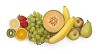 Selection of fresh fruits with clipping path