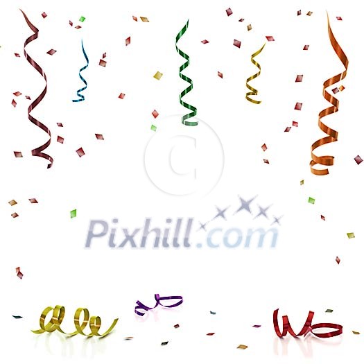 Colourfull frame of serpentines with nice reflections and clipping path Colourfull frame of serpentines with nice reflections and clipping path