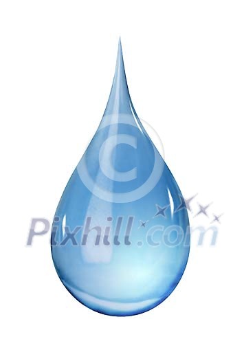 Photo of a perfect blue water drop Photo of a perfect blue water drop