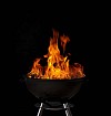 Grill with nice flames on balck background
