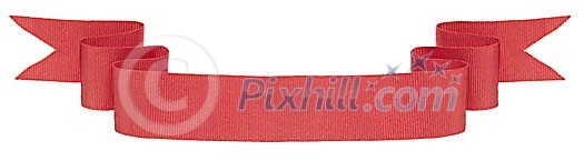Clipped red ribbon sign Clipped red ribbon sign