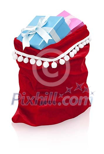 Clipped gift bag full of gifts Clipped gift bag full of gifts