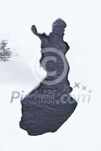 Hole in the ice in shape of Finland Hole in the ice in shape of Finland