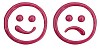 Happy and sad smiley