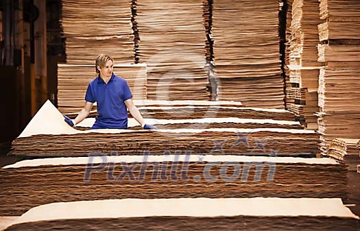 Man checking product quality Man checking product quality