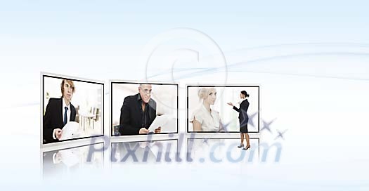 Conceptual video conferencing on huge screens Conceptual video conferencing on huge screens