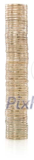 Big pile of coins with clipping path Big pile of coins with clipping path