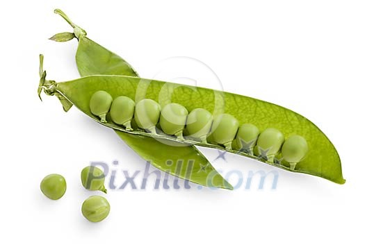 Pea pod with peas Pea pod with peas