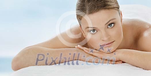 Woman relaxing in the spa Woman relaxing in the spa