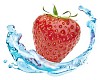 Fresh strawberry and water splash