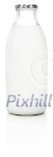Clipped bottle of milk on a white background Clipped bottle of milk on a white background