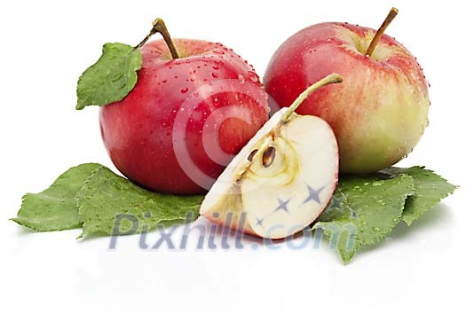 Clipped red apples Clipped red apples