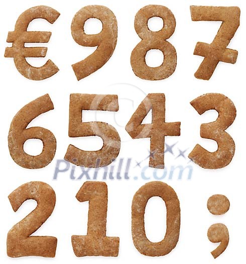 Clipped gingerbread numbers Clipped gingerbread numbers