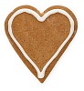 Clipped gingerbread heart with icing