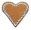 Clipped gingerbread heart with icing