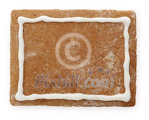 Clipped gingerbread cookie with icing Clipped gingerbread cookie with icing