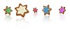 Clipped gingerbread stars with icing