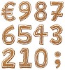 Clipped gingerbread numbers with icing