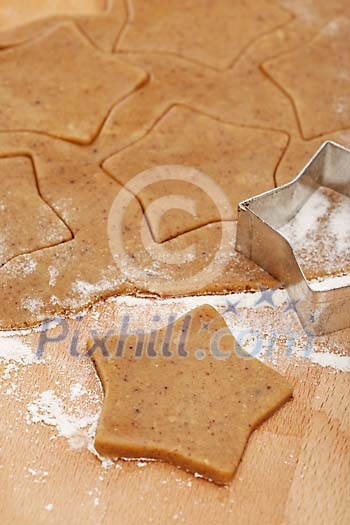 Making of gingerbread stars Making of gingerbread stars