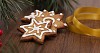 Gingerbread stars on a dark background