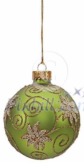Clipped green christmas ball Clipped green christmas ball