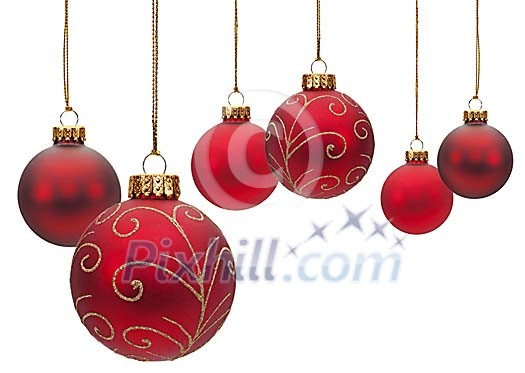 Clipped red christmas balls Clipped red christmas balls