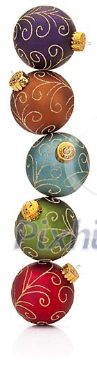 Clipped christmas balls on top of eachother Clipped christmas balls on top of eachother