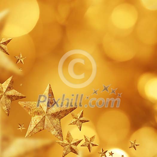 Golden background with stars Golden background with stars