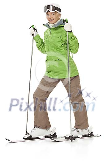 Woman skiing