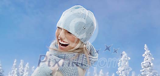 Woman enjoying winter Woman enjoying winter