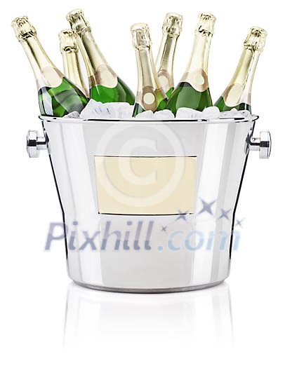 Seven Champagne bottles in one cooler Seven Champagne bottles in one cooler