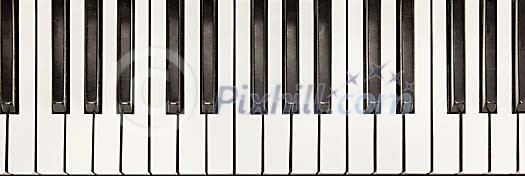 Piano keys on a white background Piano keys on a white background