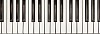 Piano keys on a white background