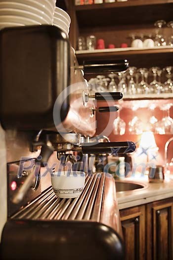 Coffee machine making coffee Coffee machine making coffee