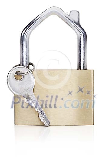 Clipped padlock shaped as a house Clipped padlock shaped as a house
