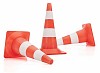 Clipped three traffic cones