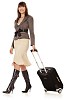 Clipped businesswoman with suitcase