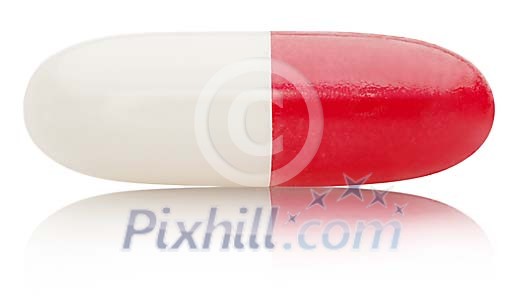 Clipped red-white capsule Clipped red-white capsule