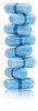 Tower made of blue pills