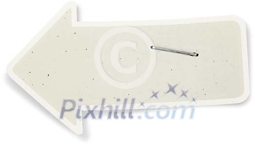 Clipped arrow shaped tag