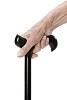 Clipped old hand holding a cane