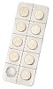 Euro coins packed in medicine package
