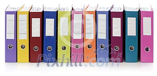 row of 11 bookkeeping folders row of 11 bookkeeping folders