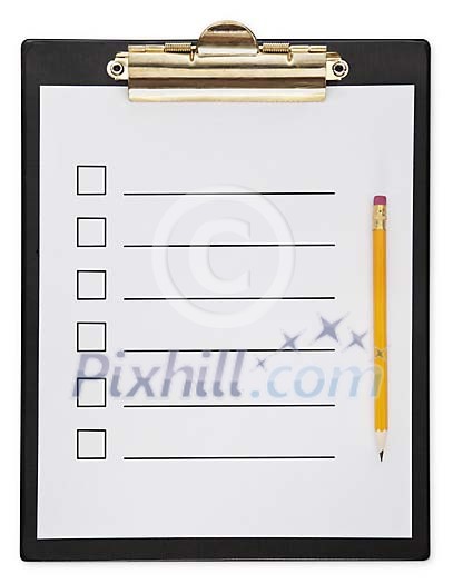 Checklist with pencil Checklist with pencil